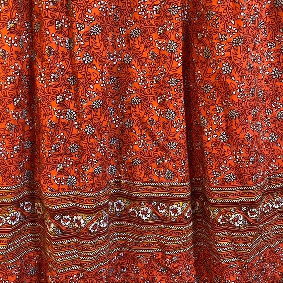 Old Navy orange dainty floral print smocked waist dress LAST CHANCE - Picture 4 of 6